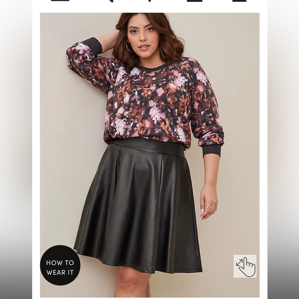 Faux leather skater skirt